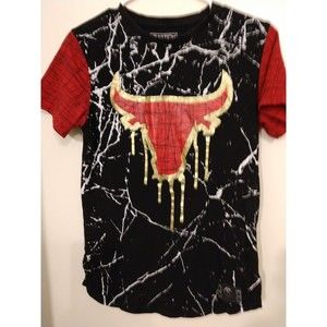 Unisex. Switch Remarkable. Longhorn. Splatter T-Shirt Black & Red L Short Sleeve